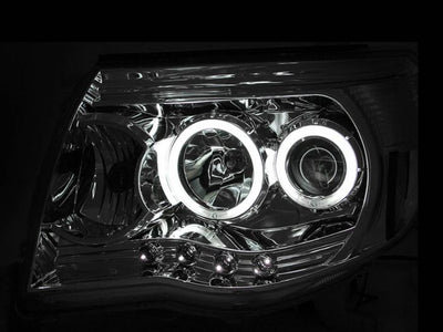 ANZO - 2005-2011 TOYOTA TACOMA PROJECTOR HALO HEADLIGHTS CHROME CLEAR WITH RX HALO-Headlights-Deviate Dezigns (DV8DZ9)