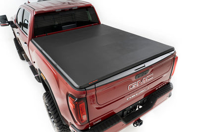 Rough Country  | Bed Cover | Tri Fold | Soft | 6'7" Bed | Chevy/GMC 2500HD/3500HD (20-23)