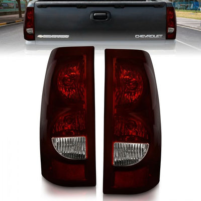 ANZO - 2003-2006 CHEVROLET SILVERADO 1500/2500/3500 CLASSIC TAILLIGHT DARK RED/CLEAR LENS WITH BLACK TRIM-Tail Lights-Deviate Dezigns (DV8DZ9)