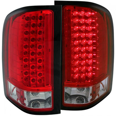 ANZO - 2007-2013 CHEVROLET SILVERADO 1500/2500HD/3500HD LED TAILLIGHTS RED/CLEAR-Tail Lights-Deviate Dezigns (DV8DZ9)