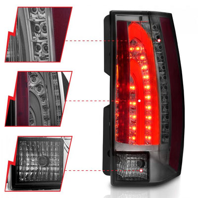 ANZO - 2007-2014 CHEVROLET TAHOE/SUBURBAN/GMC YUKON LED TAILLIGHT SMOKE G2-Tail Lights-Deviate Dezigns (DV8DZ9)