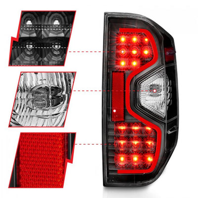 ANZO - 2014-2021 TOYOTA TUNDRA LED TAILLIGHTS BLACK CLEAR LENS-Tail Lights-Deviate Dezigns (DV8DZ9)