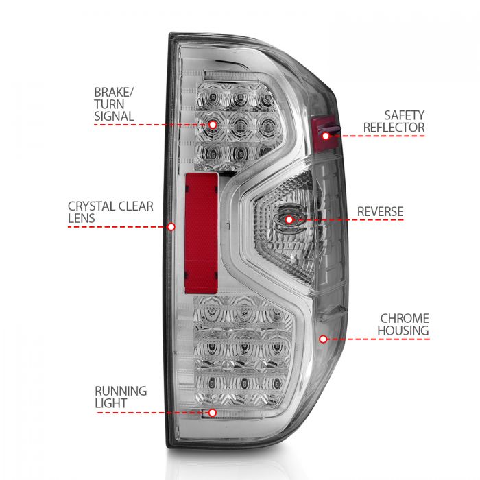 ANZO - 2014-2021 TOYOTA TUNDRA LED TAILLIGHTS CHROME SMOKE LENS-Tail Lights-Deviate Dezigns (DV8DZ9)