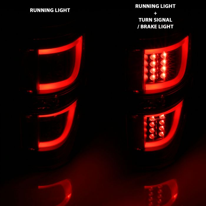 ANZO - 2009-2014 FORD F150 TAILLIGHTS G2 BLACK-Tail Lights-Deviate Dezigns (DV8DZ9)