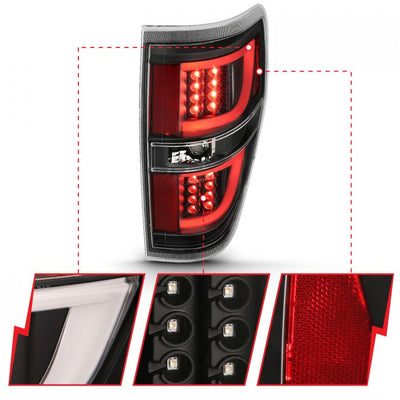 ANZO - 2009-2014 FORD F150 TAILLIGHTS G2 BLACK-Tail Lights-Deviate Dezigns (DV8DZ9)