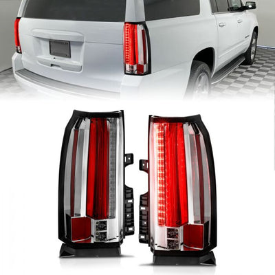 ANZO - 2015-2018 CHEVROLET TAHOE/SUBURBAN LED TAILLIGHTS CHROME-Tail Lights-Deviate Dezigns (DV8DZ9)