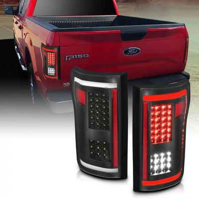 ANZO - 2015-2017 FORD F150 TAILLIGHTS FULL LED G2 BLACK CLEAR-Tail Lights-Deviate Dezigns (DV8DZ9)