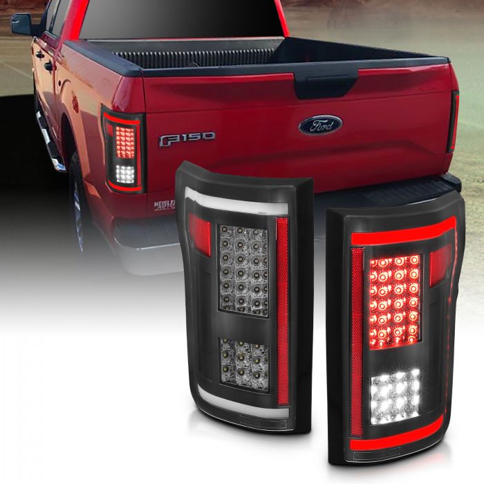 ANZO - 2015-2017 FORD F150 TAILLIGHTS FULL LED G2 BLACK SMOKE LENS-Tail Lights-Deviate Dezigns (DV8DZ9)