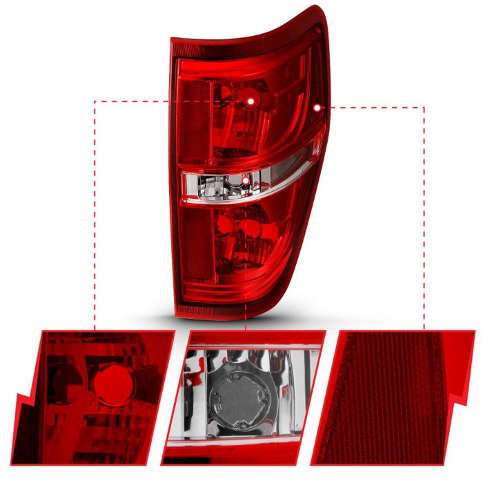 ANZO - 2009-2014 FORD F150 EURO TAILLIGHTS-Tail Lights-Deviate Dezigns (DV8DZ9)