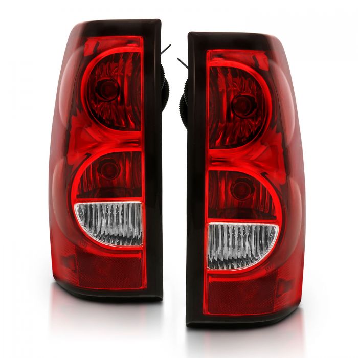 ANZO - 2003-2006 CHEVROLET SILVERADO 1500/2500/3500 CLASSIC TAILLIGHTS RED/CLEAR LENS WITH BLACK TRIM-Tail Lights-Deviate Dezigns (DV8DZ9)