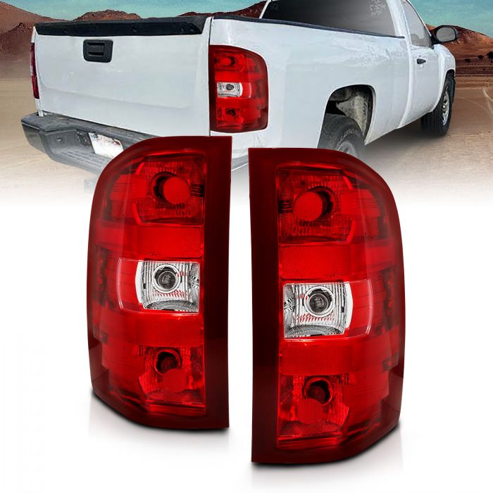 ANZO - 2007-2013 CHEVROLET SILVERADO 1500/2500HD/3500HD TAILLIGHT RED/CLEAR LENS-Tail Lights-Deviate Dezigns (DV8DZ9)