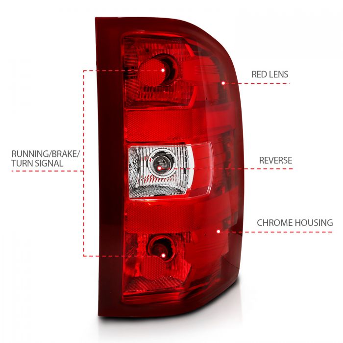 ANZO - 2007-2013 CHEVROLET SILVERADO 1500/2500HD/3500HD TAILLIGHT RED/CLEAR LENS-Tail Lights-Deviate Dezigns (DV8DZ9)