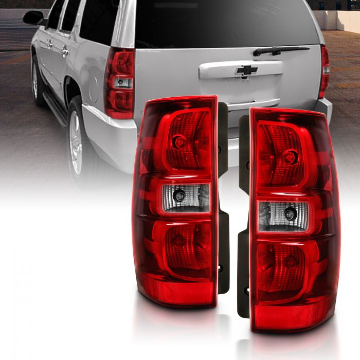 ANZO - 2007-2014 CHEVROLET TAHOE/SUBURBAN TAILLIGHTS RED/CLEAR LENS-Tail Lights-Deviate Dezigns (DV8DZ9)