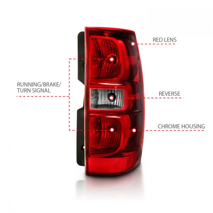 ANZO - 2007-2014 CHEVROLET TAHOE/SUBURBAN TAILLIGHTS RED/CLEAR LENS-Tail Lights-Deviate Dezigns (DV8DZ9)