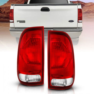 ANZO - 1997-2003 FORD F150 1999-2007 F250/F350 SUPERDUTY TAILLIGHTS RED/CLEAR LENS-Tail Lights-Deviate Dezigns (DV8DZ9)