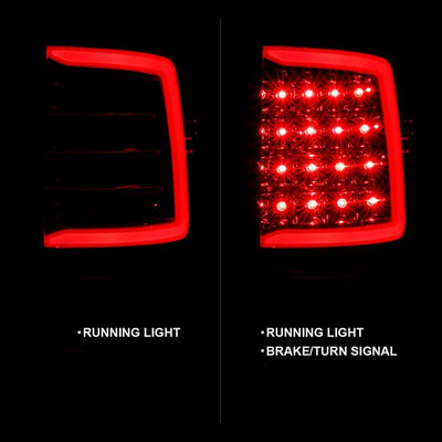 ANZO - 2009-2018 DODGE RAM 1500/2500/3500 LED TAILLIGHTS CHROME CLEAR WITH C LIGHT BAR-Tail Lights-Deviate Dezigns (DV8DZ9)