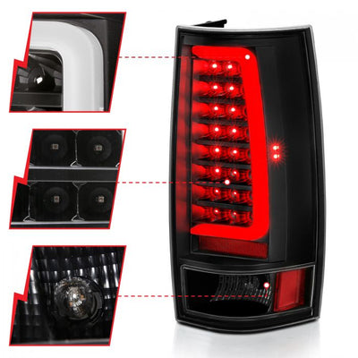 ANZO - 2007-2014 CHEVROLET TAHOE/SUBURBAN/GMC YUKON LED TAILLIGHT PLANK STYLE BLACK WITH CLEAR LENS-Tail Lights-Deviate Dezigns (DV8DZ9)