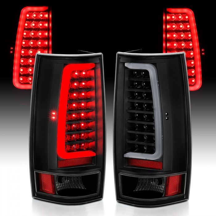 ANZO - 2007-2014 CHEVROLET TAHOE/SUBURBAN/GMC YUKON LED TAILLIGHT PLANK STYLE BLACK WITH CLEAR LENS-Tail Lights-Deviate Dezigns (DV8DZ9)