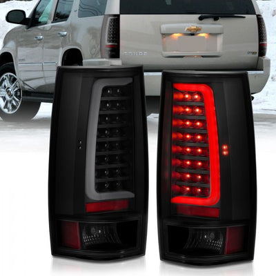 ANZO - 2007-2014 CHEVROLET TAHOE/SUBURBAN/GMC YUKON LED TAILLIGHT PLANK STYLE BLACK WITH SMOKE LENS-Tail Lights-Deviate Dezigns (DV8DZ9)