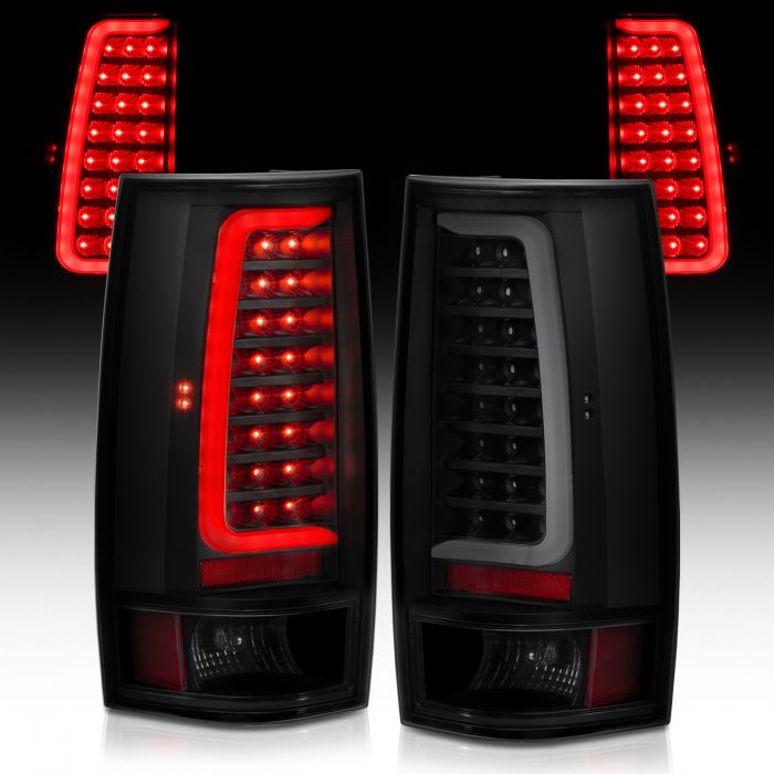 ANZO - 2007-2014 CHEVROLET TAHOE/SUBURBAN/GMC YUKON LED TAILLIGHT PLANK STYLE BLACK WITH SMOKE LENS-Tail Lights-Deviate Dezigns (DV8DZ9)