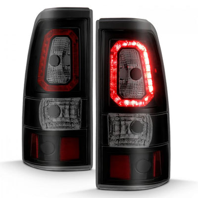 ANZO - 1999-2002 CHEVROLET SILVERADO 1500/2500/3500 LED TAILLIGHTS PLANK STYLE BLACK WITH SMOKE LENS-Tail Lights-Deviate Dezigns (DV8DZ9)