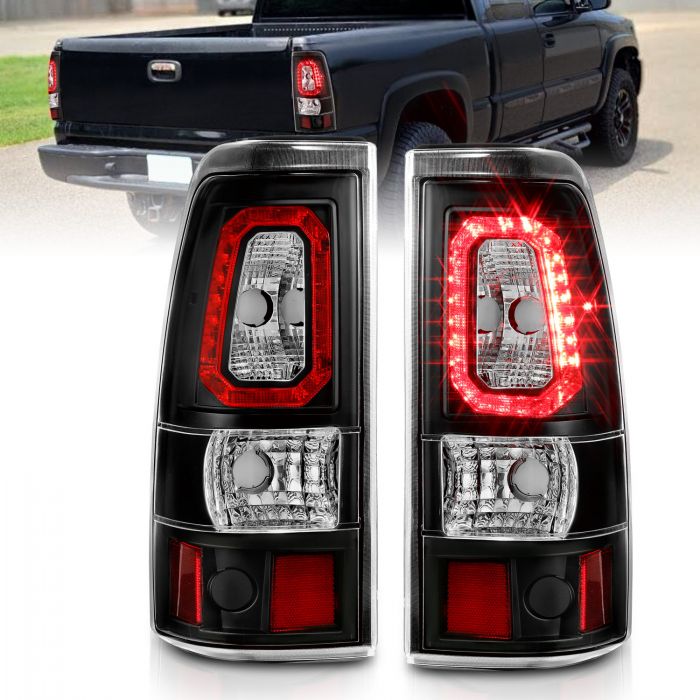 ANZO - 2003-2006 CHEVROLET SILVERADO 1500/2500/3500 CLASSIC LED BAR TAILLIGHT BLACK-Tail Lights-Deviate Dezigns (DV8DZ9)