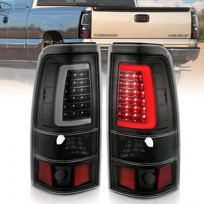 ANZO - 1999-2002 CHEVROLET SILVERADO 1500/2500/3500 LED TAILLIGHTS PLANK STYLE BLACK CLEAR LENS-Tail Lights-Deviate Dezigns (DV8DZ9)