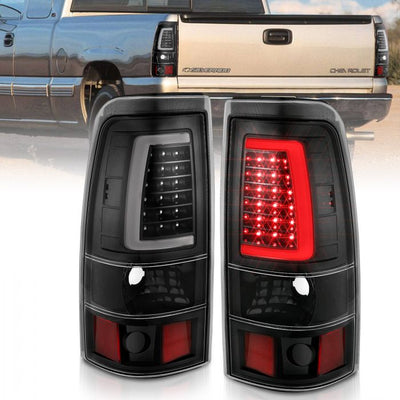 ANZO - 2003-2006 CHEVROLET SILVERADO 1500/2500/3500 CLASSIC LED C BAR TAILLIGHT BLACK-Tail Lights-Deviate Dezigns (DV8DZ9)