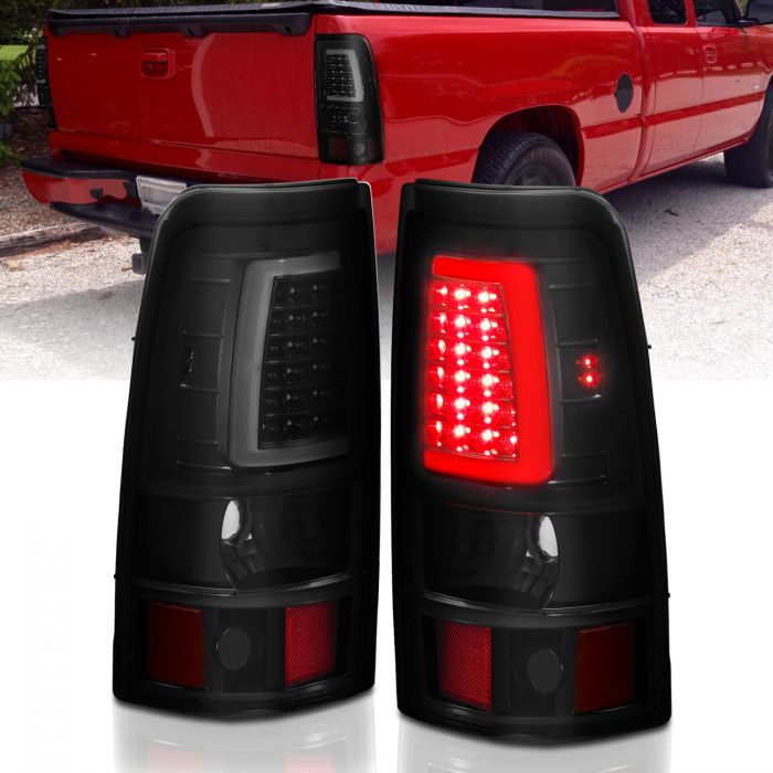 ANZO - 2003-2006 CHEVROLET SILVERADO 1500/2500/3500 CLASSIC LED C BAR STYLE TAILLIGHTS BLACK SMOKE LENS-Tail Lights-Deviate Dezigns (DV8DZ9)