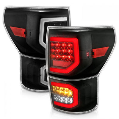 ANZO - 2007-2013 TOYOTA TUNDRA LED TAILLIGHTS PLANK STYLE BLACK WITH CLEAR LENS-Tail Lights-Deviate Dezigns (DV8DZ9)