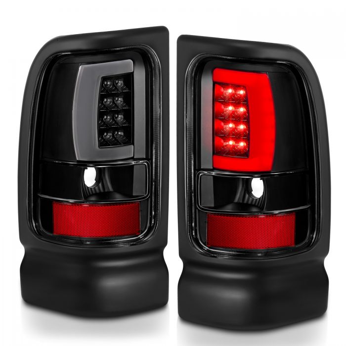 ANZO - 1994-2001 DODGE RAM 1500/2500/3500 LED TAILLIGHTS PLANK STYLE BLACK WITH CLEAR LENS-Tail Lights-Deviate Dezigns (DV8DZ9)