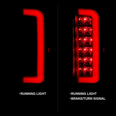 ANZO - 1989-1996 FORD F150/F250/F350 LED TAILLIGHTS BLACK HOUSING SMOKE LENS-Tail Lights-Deviate Dezigns (DV8DZ9)