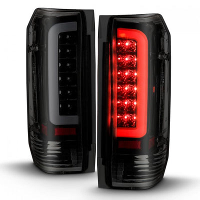 ANZO - 1989-1996 FORD F150/F250/F350 LED TAILLIGHTS BLACK HOUSING SMOKE LENS-Tail Lights-Deviate Dezigns (DV8DZ9)