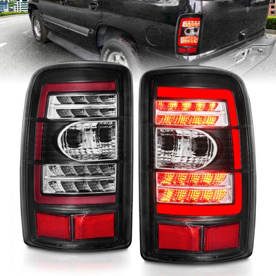 ANZO - 2000-2006 CHEVROLET TAHOE/SUBURBAN/GMC YUKON LED TAILLIGHTS CLEAR LENS BLACK HOUSING-Tail Lights-Deviate Dezigns (DV8DZ9)