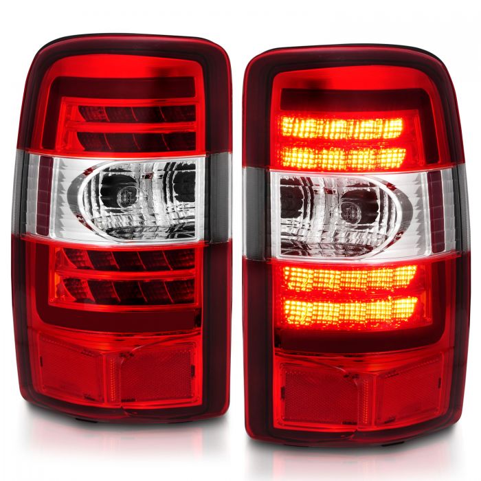 ANZO - 2000-2006 CHEVROLET TAHOE/SUBURBAN/GMC YUKON LED TAILLIGHTS RED/CLEAR LENS CHROME HOUSING-Tail Lights-Deviate Dezigns (DV8DZ9)