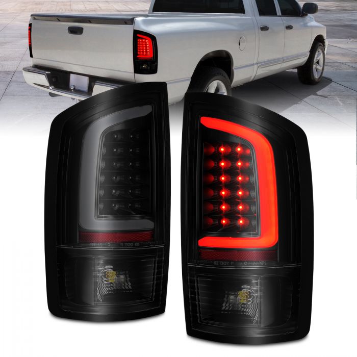 ANZO - 2002-2005 DODGE RAM 1500/2500/3500 LED C LIGHT BAR TAILLIGHT BLACK SMOKE LENS-Tail Lights-Deviate Dezigns (DV8DZ9)