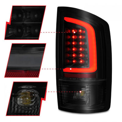 ANZO - 2002-2005 DODGE RAM 1500/2500/3500 LED C LIGHT BAR TAILLIGHT BLACK SMOKE LENS-Tail Lights-Deviate Dezigns (DV8DZ9)