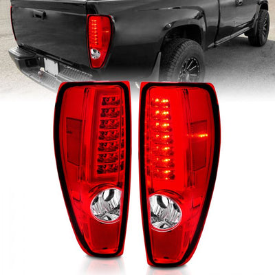 ANZO - 2004-2012 CHEVROLET COLORADO LED C LIGHT BAR TAILLIGHTS CHROME RED/CLEAR LENS-Tail Lights-Deviate Dezigns (DV8DZ9)