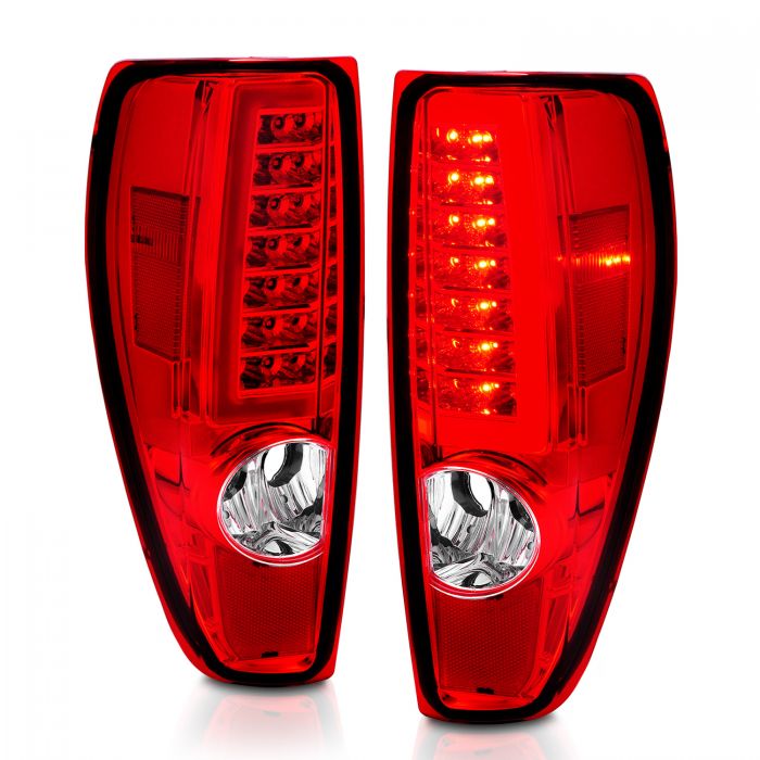 ANZO - 2004-2012 CHEVROLET COLORADO LED C LIGHT BAR TAILLIGHTS CHROME RED/CLEAR LENS-Tail Lights-Deviate Dezigns (DV8DZ9)