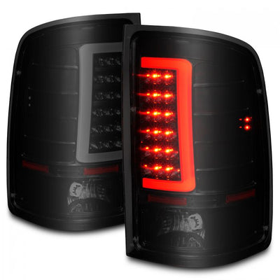 ANZO - 2007-2013 GMC SIERRA 1500/2500HD/3500HD LED TAILLIGHTS BLACK HOUSING SMOKE LENS WITH C LIGHT BAR-Tail Lights-Deviate Dezigns (DV8DZ9)