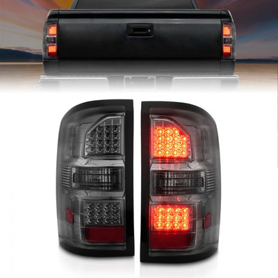 ANZO - 2014-2018 GMC SIERRA 1500/2500HD/3500HD TAILLIGHTS SMOKED LENS CHROME-Tail Lights-Deviate Dezigns (DV8DZ9)