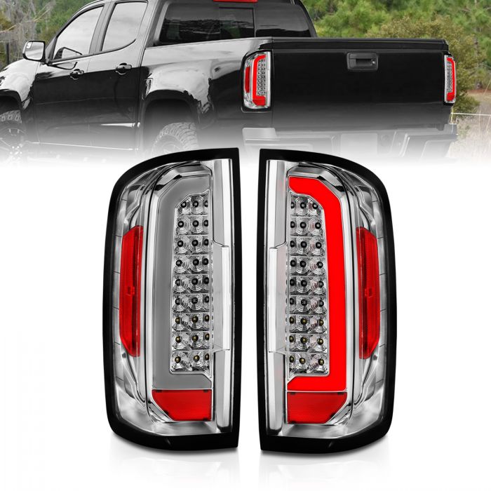 ANZO - 2015-2021 CHEVROLET COLORADO FULL LED TAILLIGHTS CHROME CLEAR LENS-Tail Lights-Deviate Dezigns (DV8DZ9)