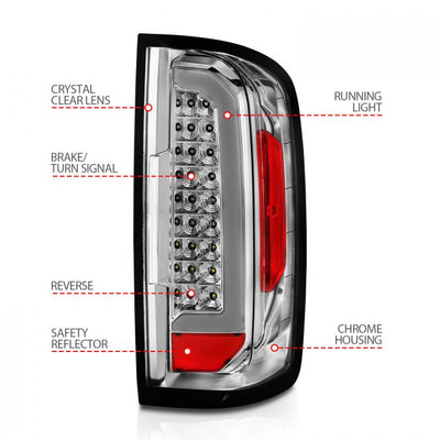 ANZO - 2015-2021 CHEVROLET COLORADO FULL LED TAILLIGHTS CHROME CLEAR LENS-Tail Lights-Deviate Dezigns (DV8DZ9)