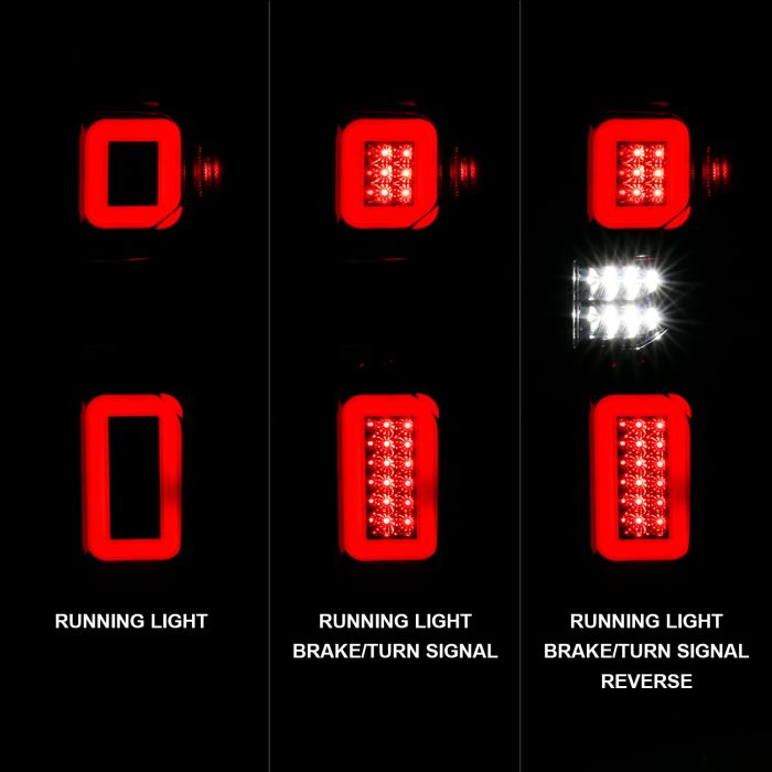 ANZO - 2019-2021 CHEVROLET SILVERADO 1500 FULL LED TAILLIGHT BLACK HOUSING CLEAR LENS (FACTORY HALOGEN BULB MODEL)-Tail Lights-Deviate Dezigns (DV8DZ9)