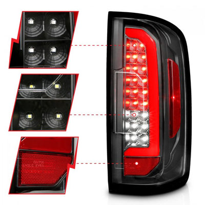 ANZO - 2015-2021 CHEVROLET COLORADO FULL LED TAILLIGHTS BLACK CLEAR LENS-Tail Lights-Deviate Dezigns (DV8DZ9)