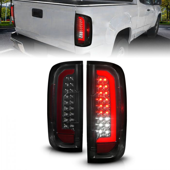 ANZO - 2015-2021 GMC CANYON FULL LED TAILLIGHTS BLACK HOUSING SMOKE LENS-Tail Lights-Deviate Dezigns (DV8DZ9)