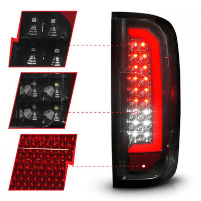 ANZO - 2015-2021 GMC CANYON FULL LED TAILLIGHTS BLACK HOUSING SMOKE LENS-Tail Lights-Deviate Dezigns (DV8DZ9)