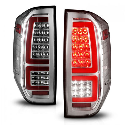 ANZO - 2014-2021 TOYOTA TUNDRA FULL LED TAILLIGHTS CHROME HOUSING CLEAR LENS RED LIGHT BAR WITH SEQUENTIAL SIGNAL-Tail Lights-Deviate Dezigns (DV8DZ9)