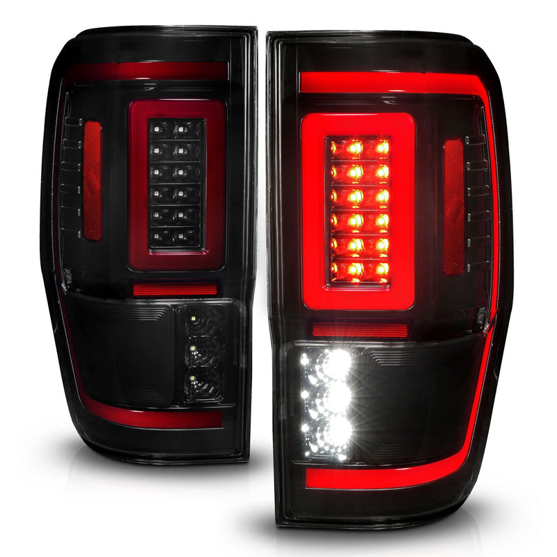 ANZO - 2019-2023 FORD RANGER FULL LED TAIL LIGHTS BLACK SMOKE LENS WITH SEQUENTIAL SIGNAL-Tail Lights-Deviate Dezigns (DV8DZ9)