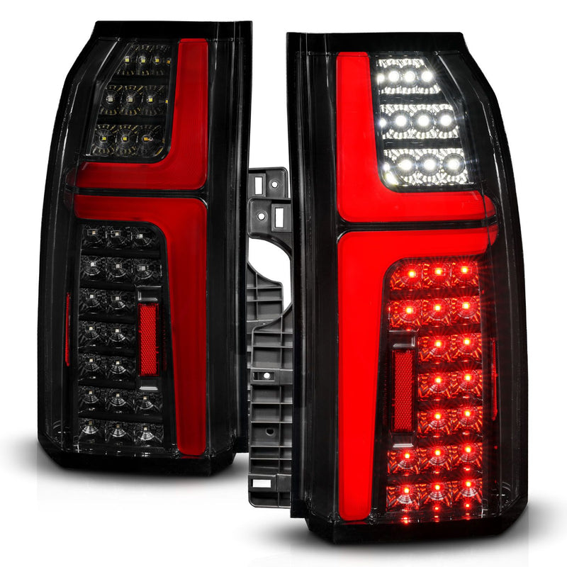 ANZO - 2015-2020 CHEVROLET TAHOE/SUBURBAN FULL LED TAIL LIGHTS BLACK HOUSING SMOKE LENS WITH LIGHT BAR WITH SEQUENTIAL SIGNAL-Headlights-Deviate Dezigns (DV8DZ9)